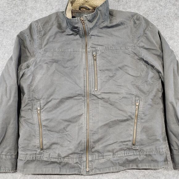 LL Bean Mens L Large Wool Fleece Blanket Lined Canvas Bomber Field Jacket Coat - Picture 4 of 16